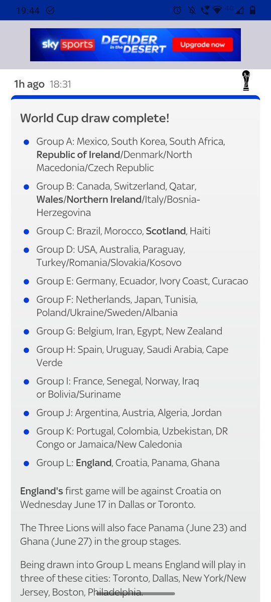 England, Croatia, Ghana, Panama. One of the tricker groups of #WorldCup2026 I think, but there's no group of death this time.

#ThreeLions #WorldCupDraw