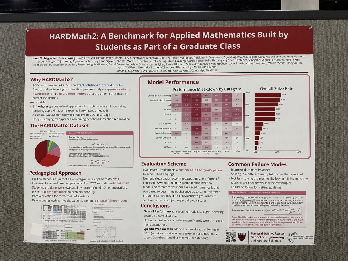 Also come check out this sick HARDMath2 benchmark at #NeurIPS2025 poster 1516 by <a href="/erikyw26/">Erik Wang</a> !
