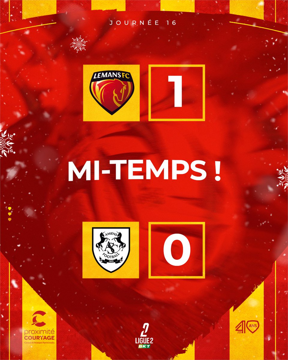 LEMANSFC's tweet photo. #𝐋𝐌𝐅𝐂ASC 1️⃣-0️⃣
⏱️ 45' | Pause ⏸️ Les Manceaux mènent logiquement (1-0), les Amiénois pouvant s'estimer heureux de n'être menés que d'un but… Mais il n'y a donc qu'un but d'écart, à nous de poursuivre sur notre lancée 💪
#AllezLEMANSFC 🔴🟡 https://t.co/bfeEemNb26