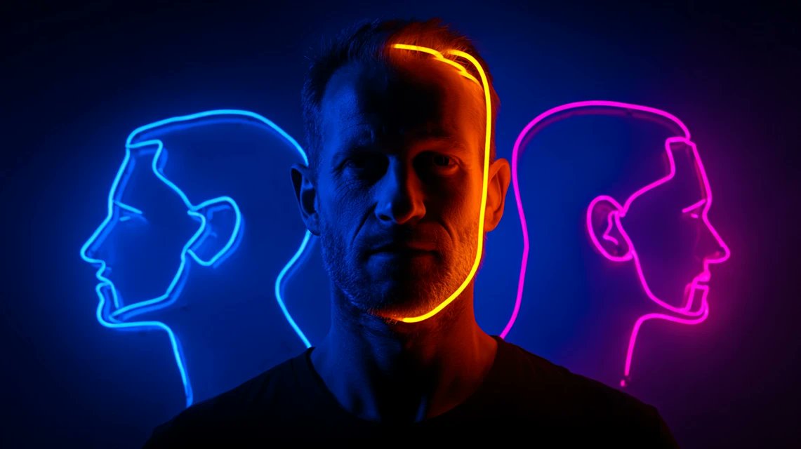 Neon outline warrior