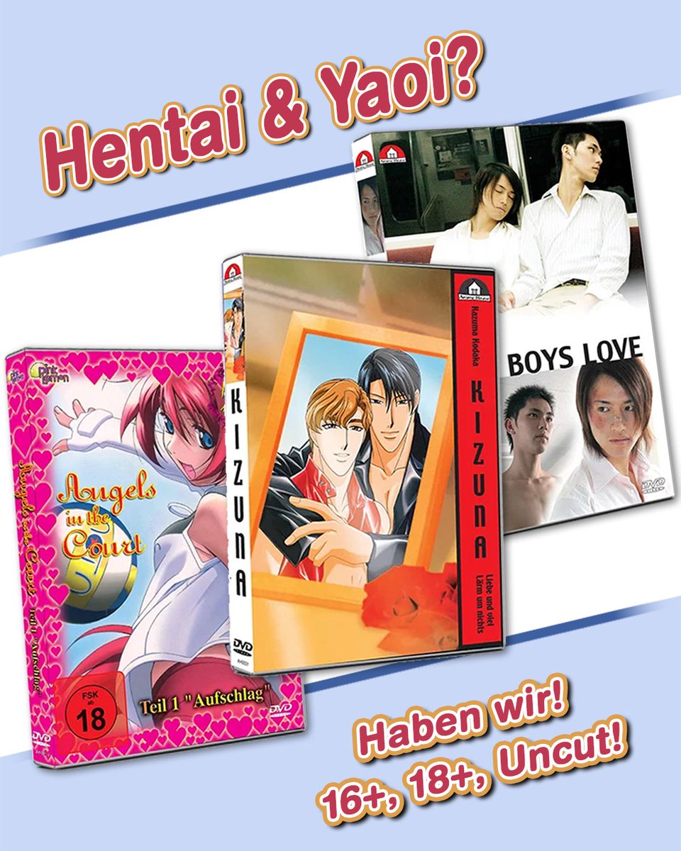 🤭Psssst, nicht gleich rot werden!🤫
Ihr mögt #Yaoi, #Yuri oder allgemein etwas in Richtung #Hentai? 👀
Beim Label Pink Lemon seid ihr da genau richtig.
16+, 18+, hier findet ihr alles, was euer Herz begehrt. 🥰

👉 anime-sugoi.de/Pink-Lemon-Hen…