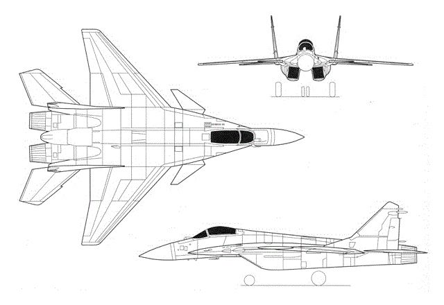 El propuesto MiG-33 -  MiG-29M3 con motores Klimov RD-43. No avanzo mas allá del papel porque finalmente el motor tampoco paso de ser una propuesta.