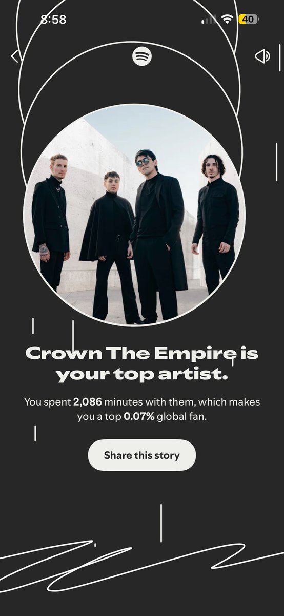 blackxteddy's tweet photo. @CrownTheEmpire  Top Artist and Top Song is Black Sheep. Just love u guys🤍 https://t.co/NoGIaPol24