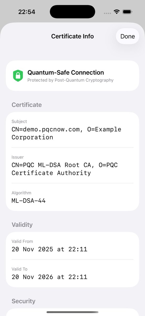 Post Quantum Browser for iOS devices is ready to release.... Hurry up and buy your PQC SSL for your application at pqcnow.com
