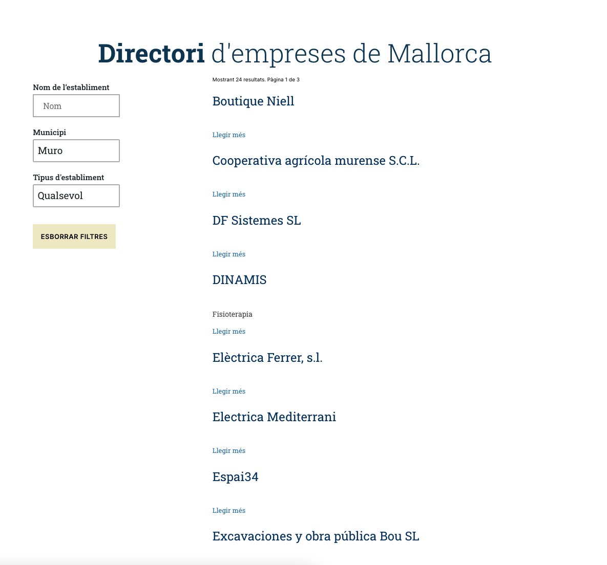 🧥 Saps quantes botigues de roba hi ha a #Muro? 

🚜 I a on és la cooperativa?

🤔 El directori d'empreses de #MallorcaActiva ho sap! I molt més!

🖇 Apunta’t gratuïtament per millorar la teva imatge digital👇
bit.ly/MallorcaEmpresa
#Comerç #Empresa #Emprenedoria