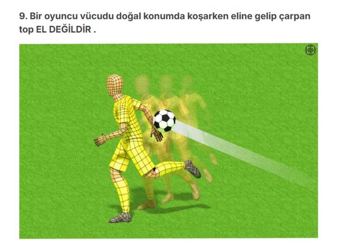 <a href="/sporx/">Sporx</a> IFAB’ın güncel kuralına göre de oyuncunun doğal koşu hareketi sırasında istem dışı temaslar genellikle ihlal sayılmıyor.