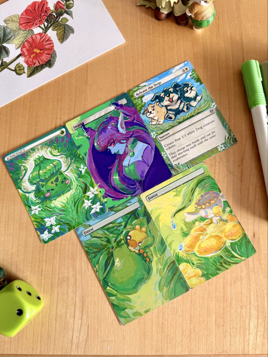 Green alter appreciation post 🧃⋆˙ᝰ.ᐟ I don’t make toooo many green alters (and I have sold some already) but I love making floral / foliage art. It’s probably the most soothing! 🍃