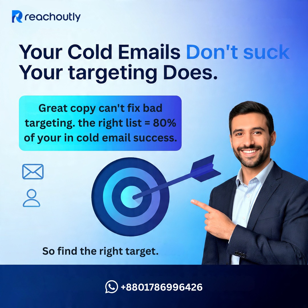 HabibuR_2050's tweet image. Your cold emails aren’t the problem — your targeting is.  
Most people blame copy, tools, or deliverability…
But 80% of cold email success comes from sending to the right people.

When your list is accurate, relevant, and properly segmented:
✅ More replies
✅ More meetings
✅…