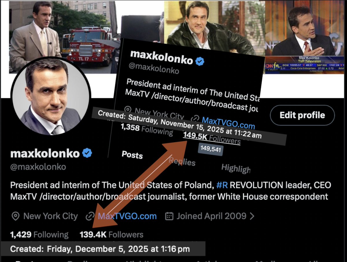 maxkolonko's tweet photo. 100%  @SecRubio @elonmusk -> 10k followers VANISH from my X account in just 20 days since I released 👁️SPY GAMES👁️report detailing the past ties of my former classmate, Radek "Small Man" Sikorski, to UK intelligence- now #Poland 's MFA- Get ready for part 3 and 4 on MaXTV.   TIme for H.R.1071 to become law!  🇺🇸#R 🇵🇱 👁️SPY GAMES👁️ - part 3  TERAZ! https://t.co/i34mMh9Fnh