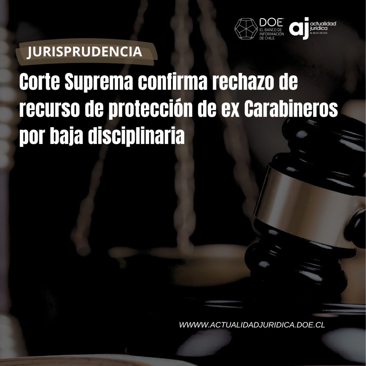 ⚖️JURISPRUDENCIA| El tribunal sostuvo que la acción intentaba reimpugnar los mismos hechos y la misma baja disciplinaria ya revisada en instancias previas, esta vez mediante un recurso dirigido contra la Contralora.

Lee acá➡️actualidadjuridica.doe.cl/corte-suprema-…

#DOE #Carabineros