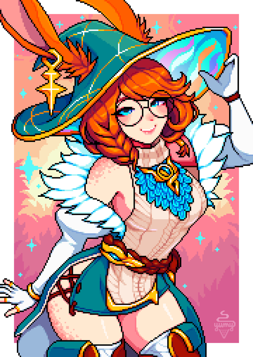 Aurora, the Witch Between Worlds 🧡 #pixelart #ドット絵