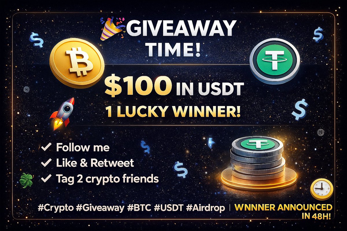 CryptoDailyLens's tweet image. 🎉 GIVEAWAY TIME!

To celebrate hitting new milestones, I’m giving away $100 in USDT to 1 lucky winner! 🚀

To enter:
1️⃣ Follow me
2️⃣ Like this post
3️⃣ Retweet
4️⃣ Tag 2 crypto friends

Winner announced in 48h! 🕒
Good luck! 🍀🔥
#Crypto  #Giveaway #AirdropCrypto #AirdropHunter