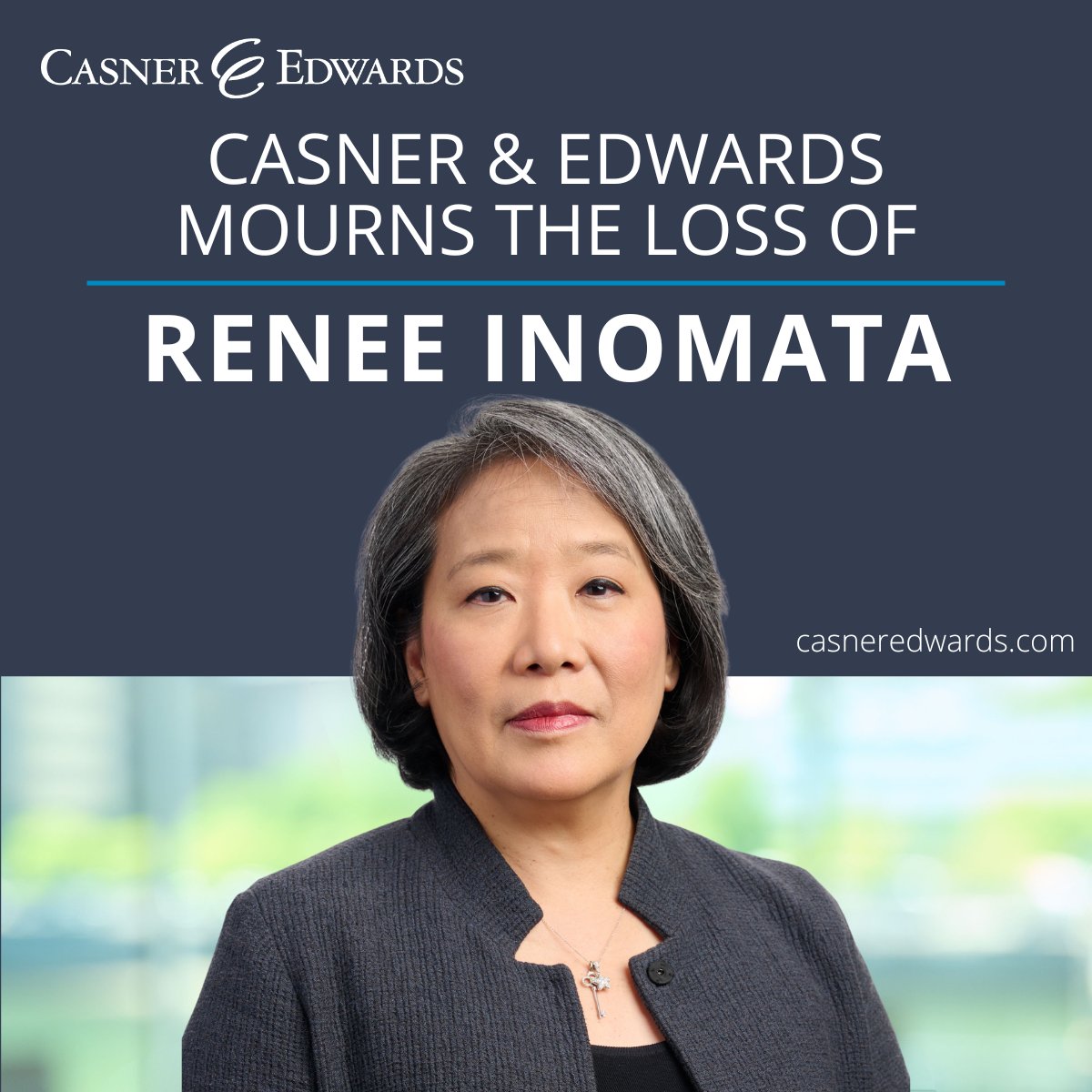 With great sadness, we announce the passing of our friend and colleague, Renee Inomata, a partner in the Employment Law Group at Casner. Her passing is a deeply personal loss for the firm and the greater legal community. Learn more about Renee’s legacy: casneredwards.com/news/casner-ed…