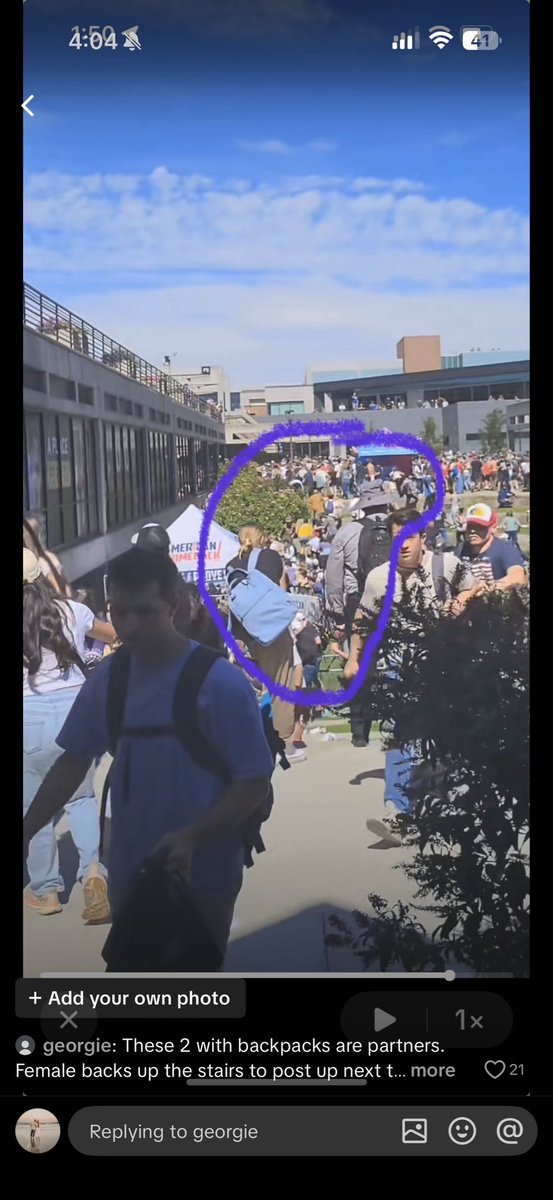 Bye777444's tweet photo. @BasedSamParker @RealCandaceO One thing I noticed is that it looks like she is there with someone https://t.co/w6hlpc5rQ7