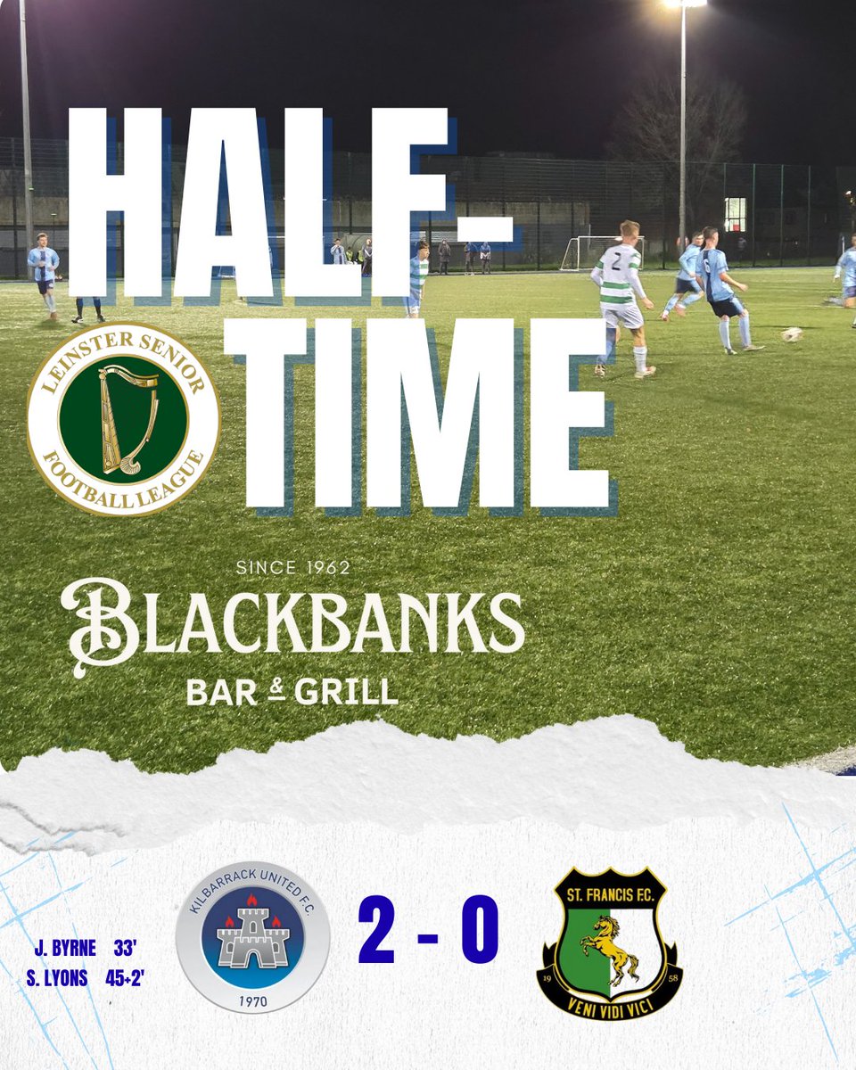 Half time ⏳️ 

<a href="/LSLLeague/">Leinster Senior League</a> <a href="/AlQuinn2015/">LSL Live Update’s</a> #LSLlivescore <a href="/hitthechannels/">Football lover</a>