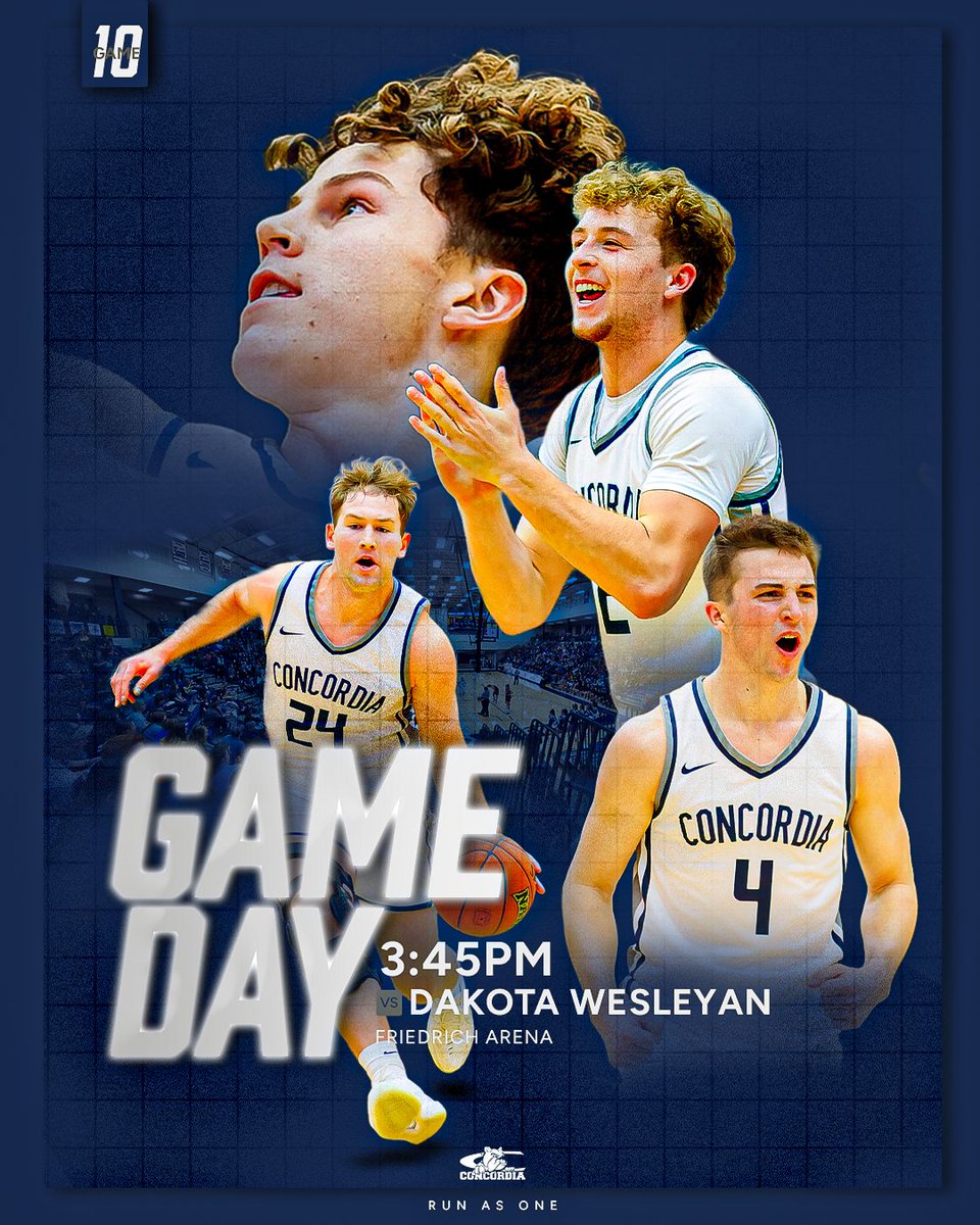 🏀 GAMEDAY! 🏀

(24) <a href="/CUNEmbb/">Concordia-NE Men’s Basketball</a> vs Dakota Wesleyan

🕐 3:45 PM
📍 Friedrich Arena (Seward, NE)
📻 ruralradio.com/maxcountry/
📺 gpacnetwork.com/cune/
📊 naiastats.prestosports.com/sports/mbkb/20…
🎟️ cune.edu/athletics/tick…