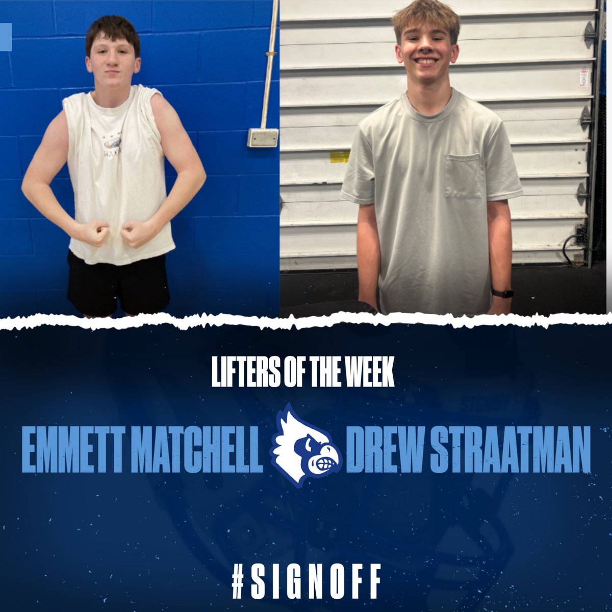 bluejayfootball's tweet image. Great 1st Week:

Middle School: Emmett
HS: Drew
#SIGNOFF