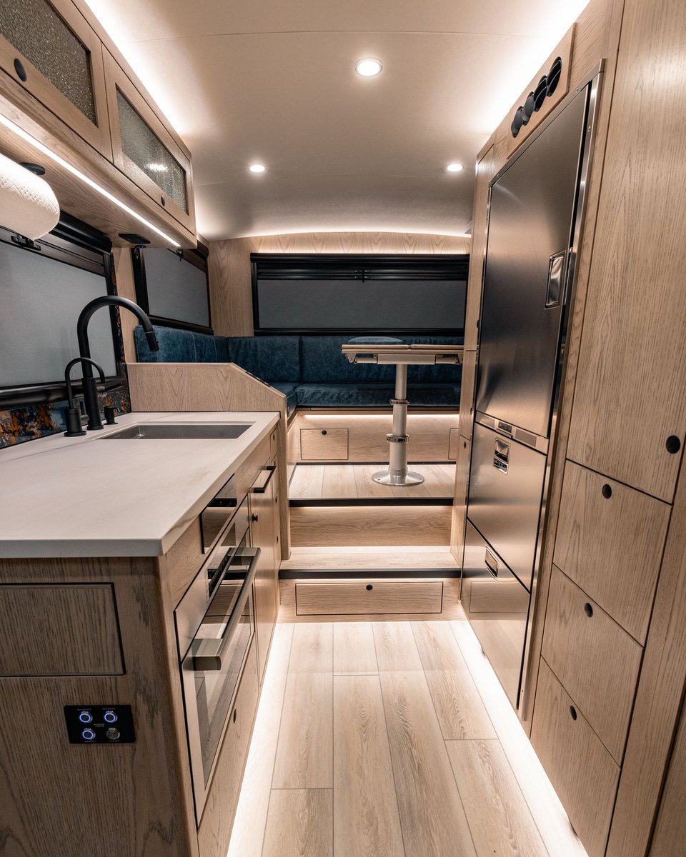 EarthRoamer's tweet photo. 19 LTxs delivered in just over a year! Each interior tells a unique story – bold materials and refined palettes that reflect our customers' personalities. Check out some of our favorite builds. Which one resonates with you?  #earthroamer https://t.co/yAPSHGC3J0