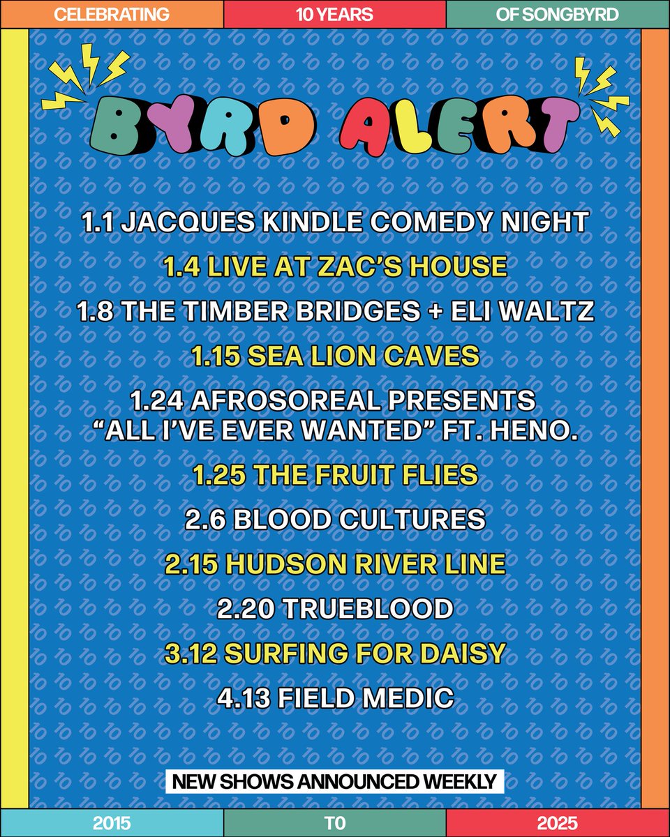 ANNOUNCED THIS WEEK &amp; NOW ON SALE! Full calendar with tix links >> songbyrddc.com/events/