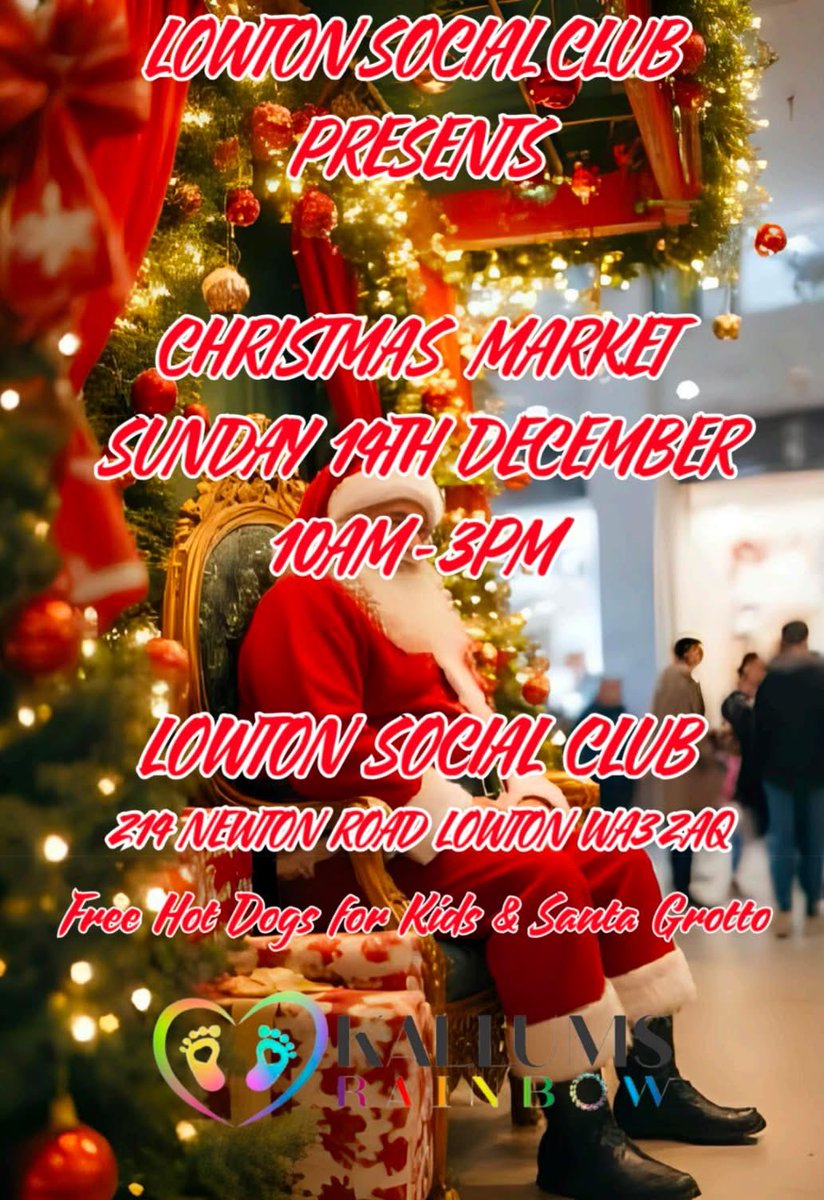 createyourself9's tweet photo. Pleased to be supporting @KallumsRainbow at @LowtonSocial club Lowton, Warrington. Pop along and grab your Christmas goodies and support a fantastic cause 🎄🧁🎅🏻 https://t.co/2pYEYTga3x