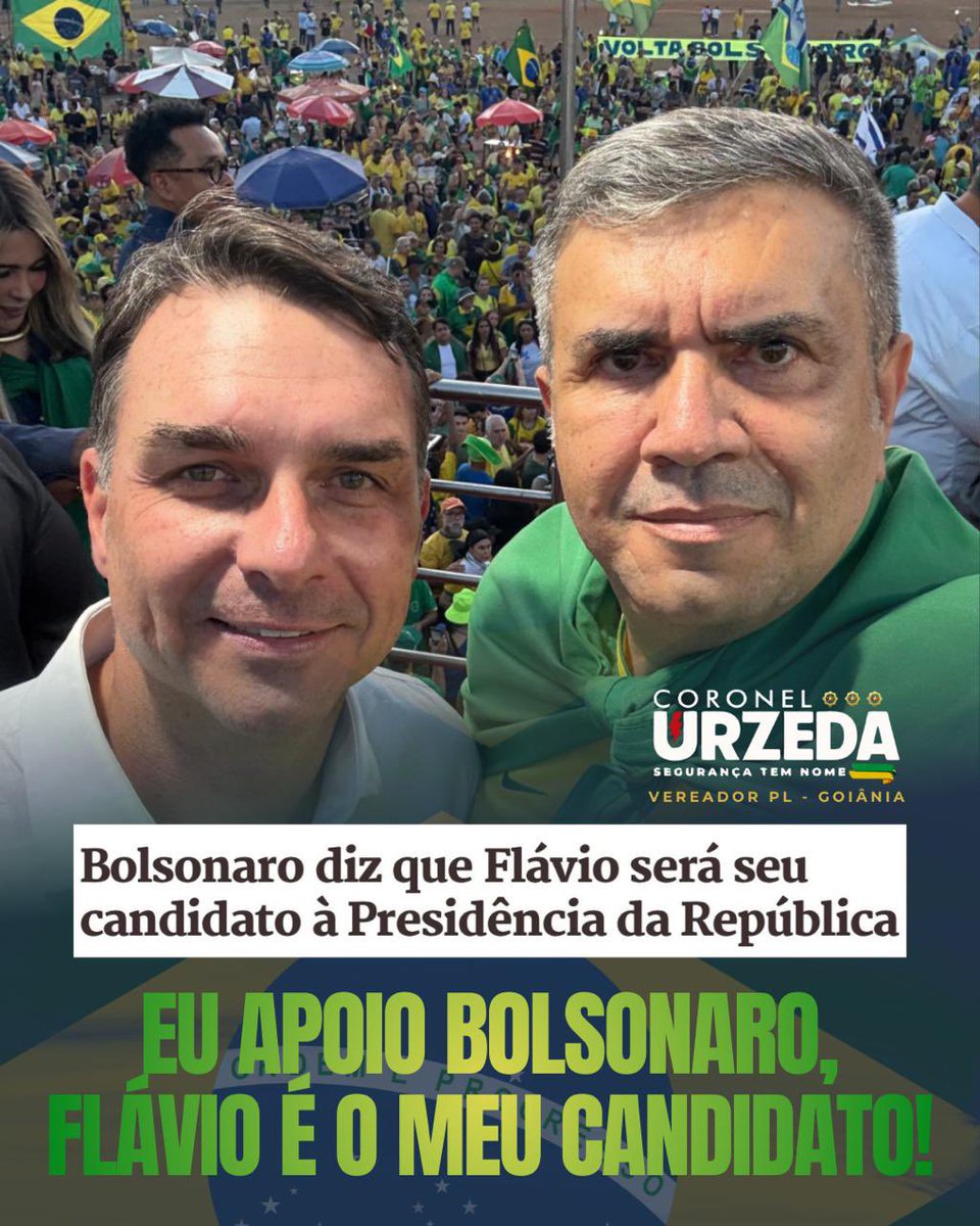 CoronelUrzeda's tweet photo. Sempre disse que meu candidato a Presidente é Jair Bolsonaro, ou, no impedimento deste, quem ele indicar.
Meu candidato então é @FlavioBolsonaro 
Espada por Deus e por Bolsonaro! 🙏🫡🇧🇷
#bolsonaro #flaviobolsonaro #presidente #brasil https://t.co/RmsaoJzD55