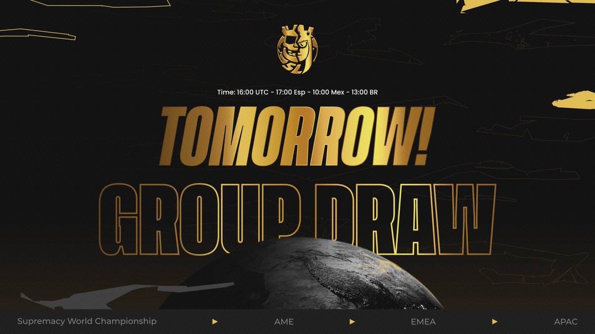 🟡 𝐎𝐅𝐅𝐈𝐂𝐈𝐀𝐋 𝐆𝐑𝐎𝐔𝐏 𝐃𝐑𝐀𝐖 🚨

Tomorrow is the group draw 🌍🎲 — every nation holds its breath as fate decides their path. 

The pots are set… but will a true Group of Death 👑💀 rise? Don’t miss it ⚔️👀

📺: twitch.tv/kevincitogt
🎙️: <a href="/kevincito_CR/">Kevincito</a>, <a href="/Recameca/">Recameca 😈</a> &amp;