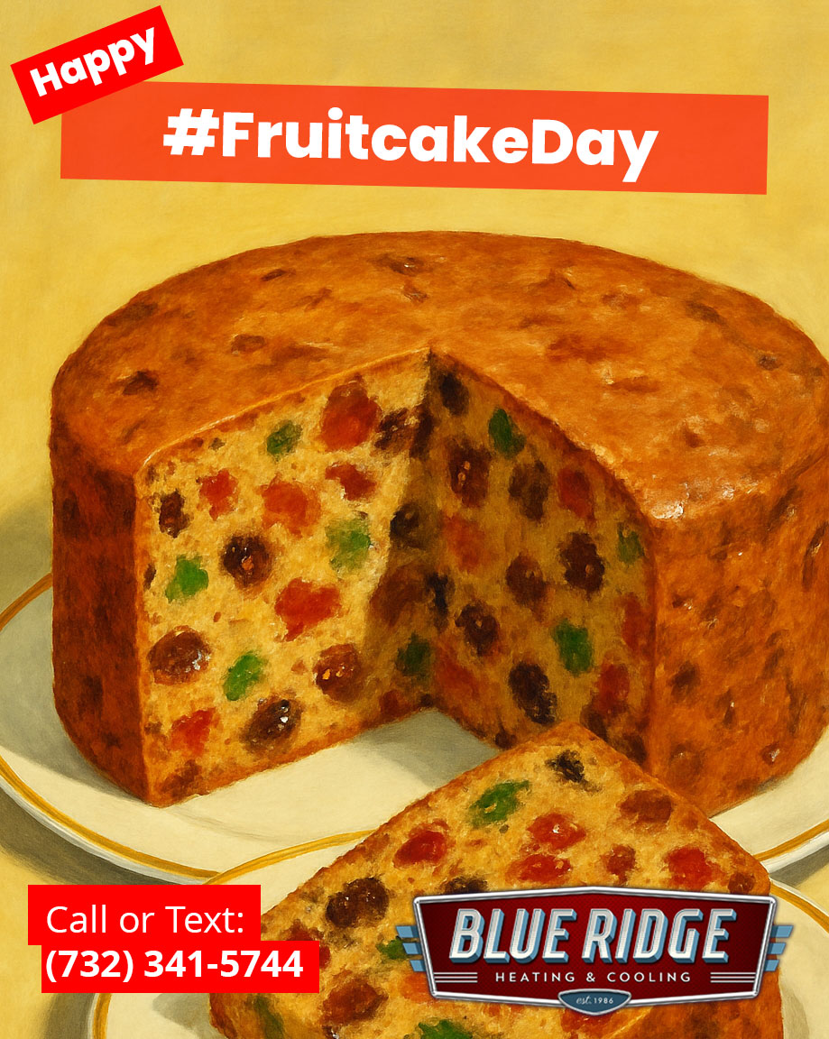 BlueRidgeHVAC's tweet image. Your furnace shouldn’t be as dense as a fruitcake. 🍰🔥If it’s struggling, schedule a post-holiday tune-up.
 #FruitcakeDay #HVACMaintenance #WinterHeating #NJHomes #BlueRidgeHVAC
