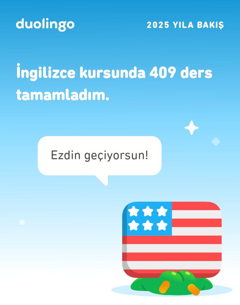 SQLGuzel's tweet image. 2025&apos;te Duolingo&apos;da ne kadar çok şey öğrendiğime bak! Sen neler yaptın? #Duolingo365
