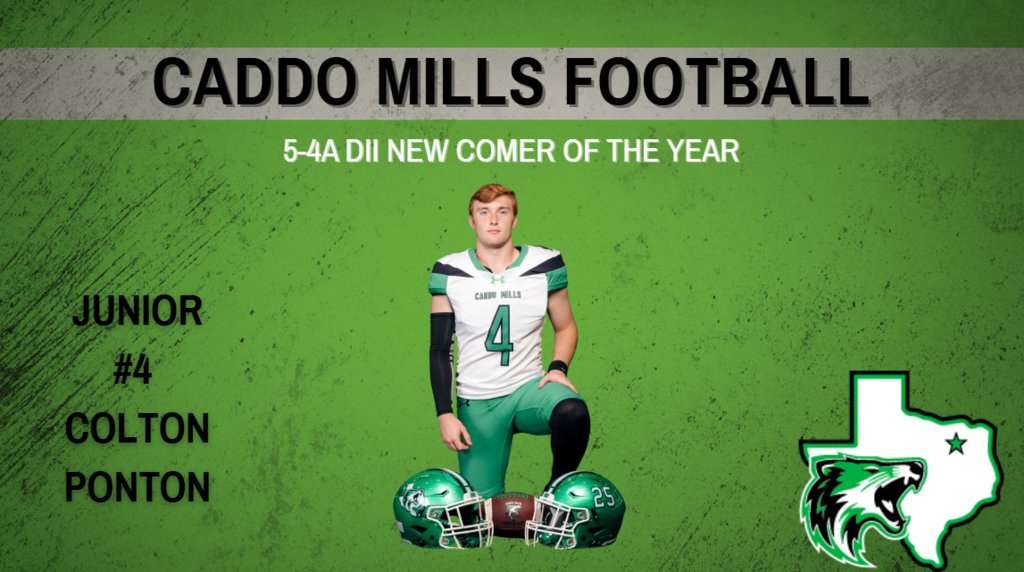 CaddoMillsHS's tweet photo. New Comer of the Year - Colton Ponton #unLEASH #UNCOMMON #ATMO #DARKSIDE #SPECIALFORCES https://t.co/WbZuSMGTGF