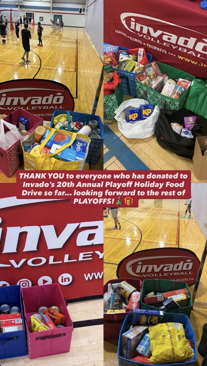 InvadoVB's tweet image. Thank you ALL, who have donated to Invado’s 20th Annual Holiday Food Drive so far… We are looking forward to the rest of PLAYOFFS! 🎁