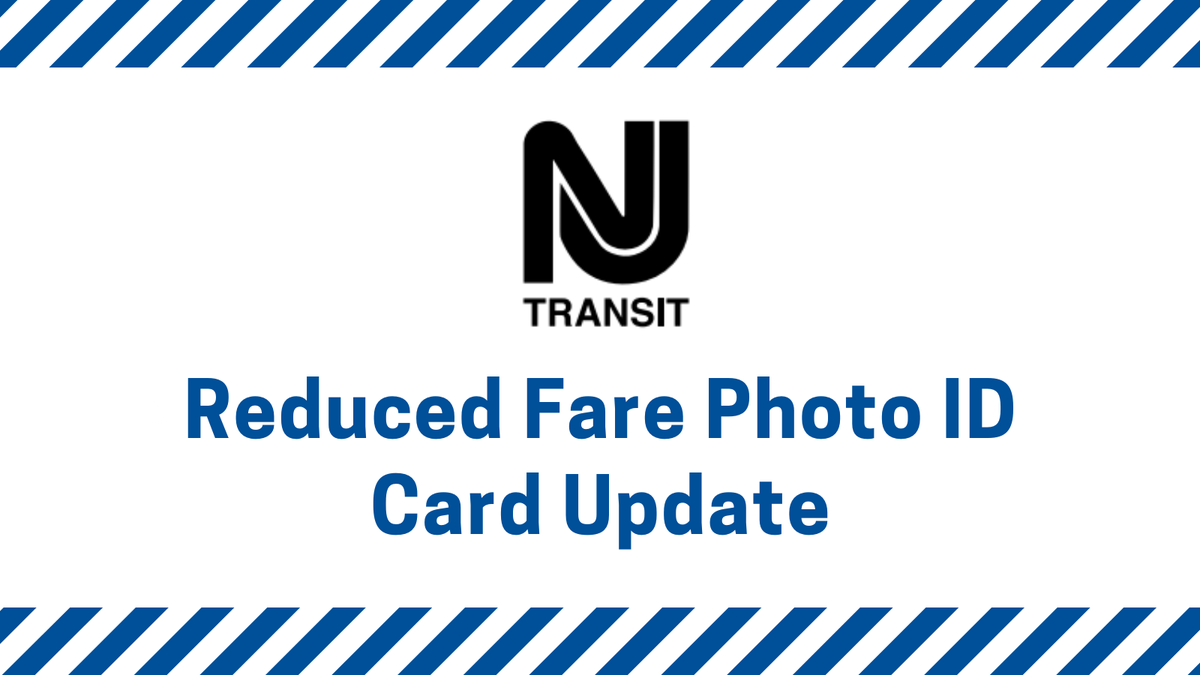 Beginning Jan 1, 2026, NJT will no longer accept non-photo Reduced Fare ID cards for discounted travel. If you have an older card, apply for a new photo ID before that date to keep your reduced fare benefits.

Learn how to get yours &amp; see other valid IDs: bit.ly/3Jth4OU