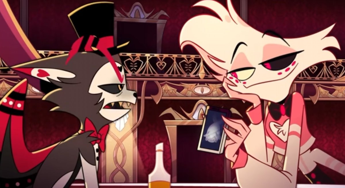 Demonalchemist7's tweet image. Angel Dust: "Hey, have you ever heard of a blob fish?"

Husk: "A...what?"

Angel Dust: Check this out. How cute is that?"

Husk: "...Why are you like this?"