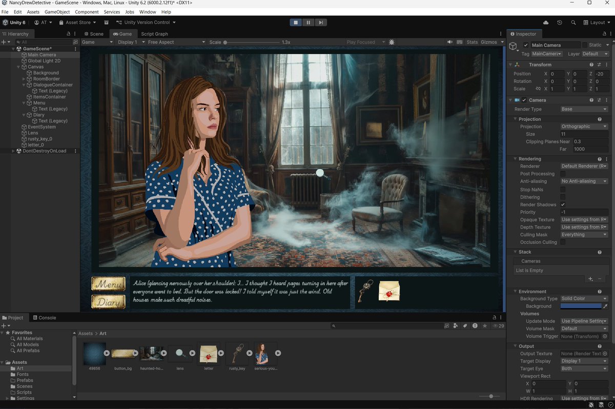Unity detective game sketch