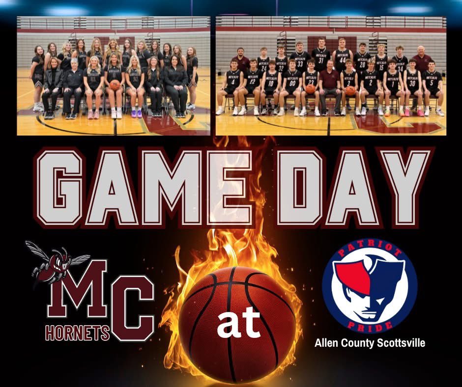 🏀MCHS varsity basketball travels to Allen County Scottsville for a girls and boys doubleheader starting at 6:00 tonight.

The <a href="/KySportsGuys/">The KySportsGuys</a> 
will have live coverage on <a href="/991TheHoss/">99.1 The Hoss</a> 

ACS will provide the livestream at youtube.com/@acspatriotath…

Good luck, Hornets!