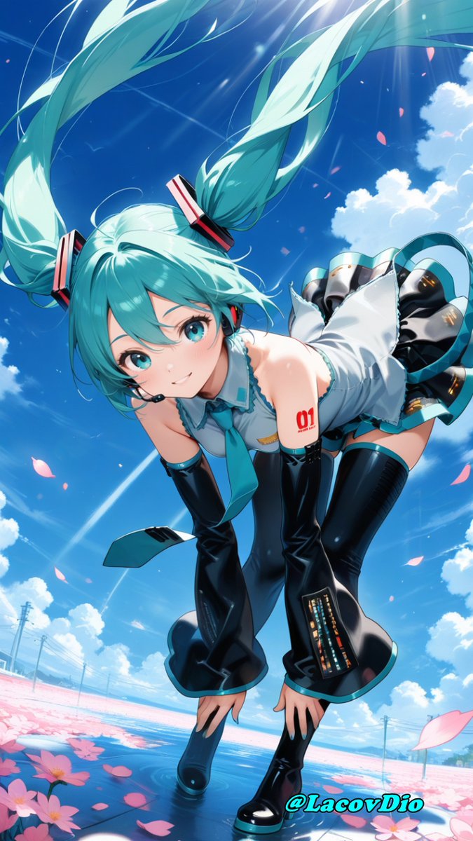 ウチウミタクオ様ページ 2025-12-06 #3 Miku in the Breeze *AIイラスト *初音ミク