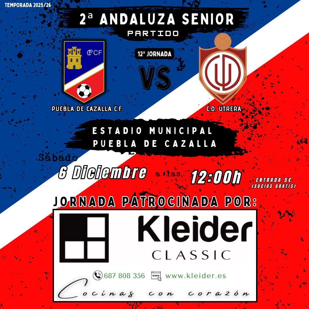 Nuestro equipo disputa un importante partido en casa frente al C.D. Utrera, un duelo clave para seguir sumando y pelear por nuestros objetivos.

💪 Necesitamos la victoria y los tres puntos, y tu apoyo puede marcar la diferencia.

🔵🔴 ¡Vamos a por la victoria!