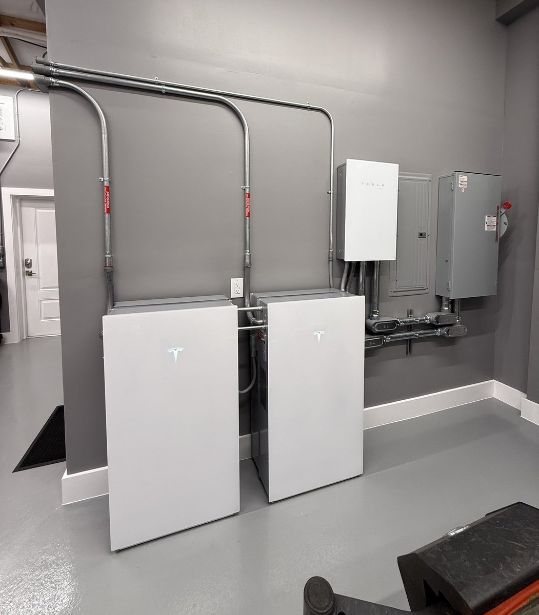 Just added another Tesla Powerwall battery expansion pack for an additional 13.5 KWh storage.  Will come in handy on the multiple days of rain and limited solar production. <a href="/teslaenergy/">Tesla Energy</a>