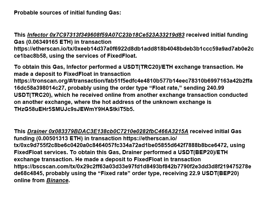 Whistleblowe007's tweet photo. @USPD_io @USPD_io
Gas funding source for CPIMP Attacker:
- FixedFloat deposit address TXophRsMDqpwiJWaGSaXkdSeVqb3fPhH1p
- FixedFloat deposit address 0xc66Ef5e1D9F1012196584506FAA1790510581761
#USPD #DeFi #hack #exploit #investigation https://t.co/XgJ92D6Cow