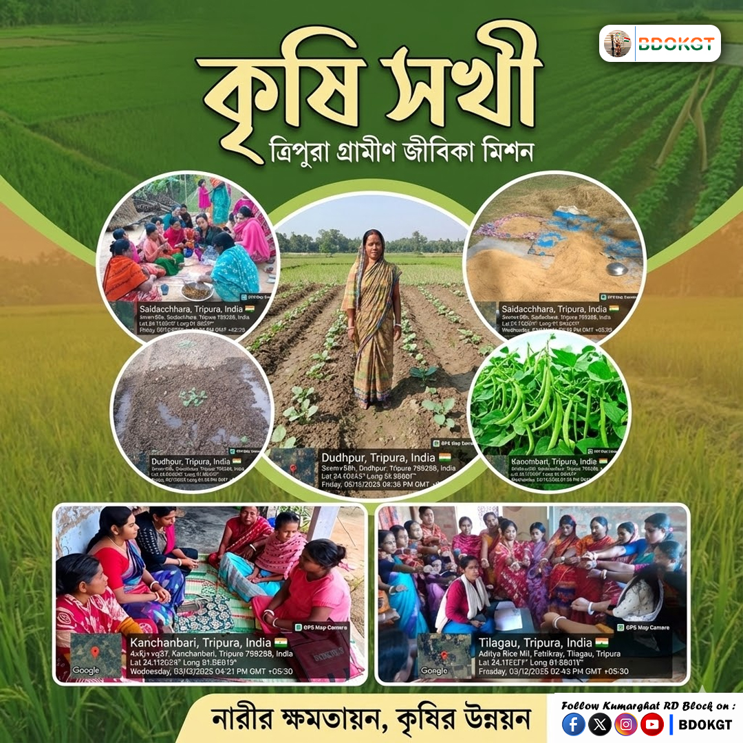 bdokgt's tweet image. 🌾👩‍🌾 কৃষি সখী — গ্রামীণ কৃষি উন্নয়নের নীরব শক্তি 🌿💚 #কৃষি_সখী #TRLM #BMMUKumarghat #RuralDevelopment #WomenEmpowerment #AgricultureSupport #KumarghatRDBlock #UnakotiTripura #SHGDidis #FarmersSupport #GreenVillage