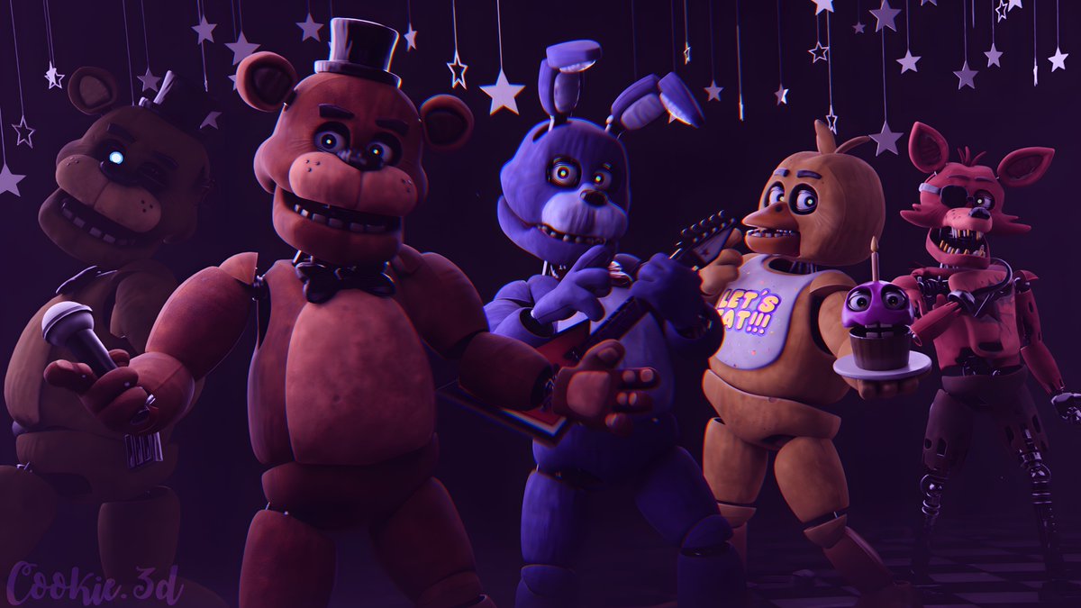 I was planning this from the beginning and for this special day! My new FNAF 1 V5 Retextures with Blender and SFM &amp; C4D Ports! Render image By Cookie. Have fun with these! drive.google.com/drive/folders/…