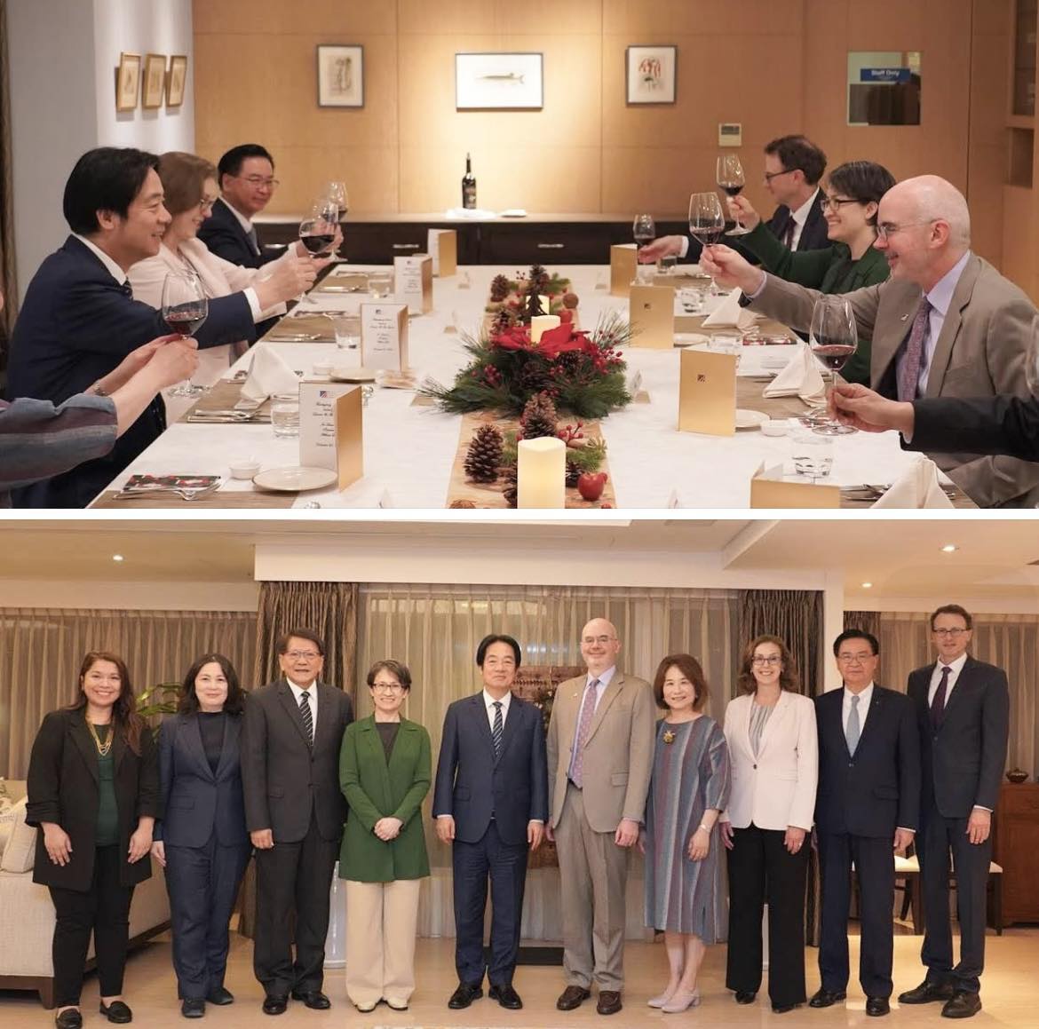 pctbababa's tweet photo. 美國請台灣吃飯，這個場合應該是首次，會不會是谷處長的住家！？

谷力言：美國對台灣的承諾一如既往，堅若磐石
賴清德：台美並肩同行，2026年將是承先啟後的一年

轉自 臉書
@Translation Matters https://t.co/rtueCSQlMV