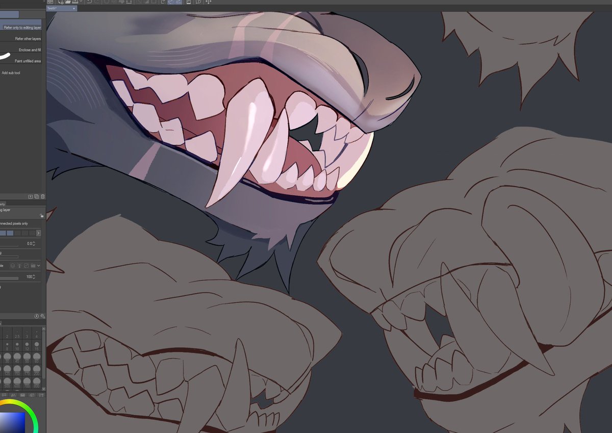 Maplespyder's tweet photo. Mmm teeth [wip] https://t.co/75lkOTE9q4