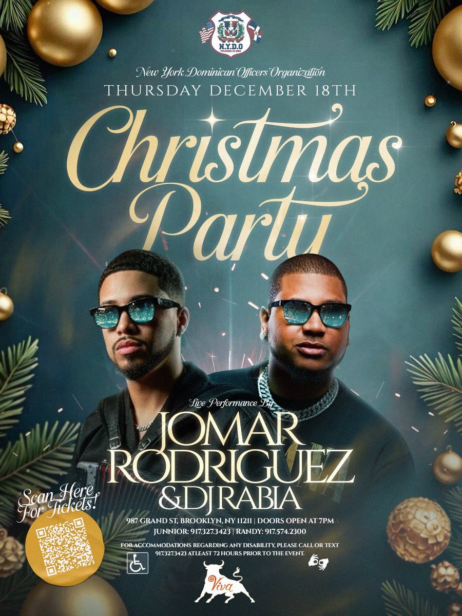 NYDO_1993's tweet photo. Thursday
December 18th
Christmas Party
Live at Viva Toro
Scan QR code
Or visit Instagram @NYDO_1993 https://t.co/WWpiT2UdvB