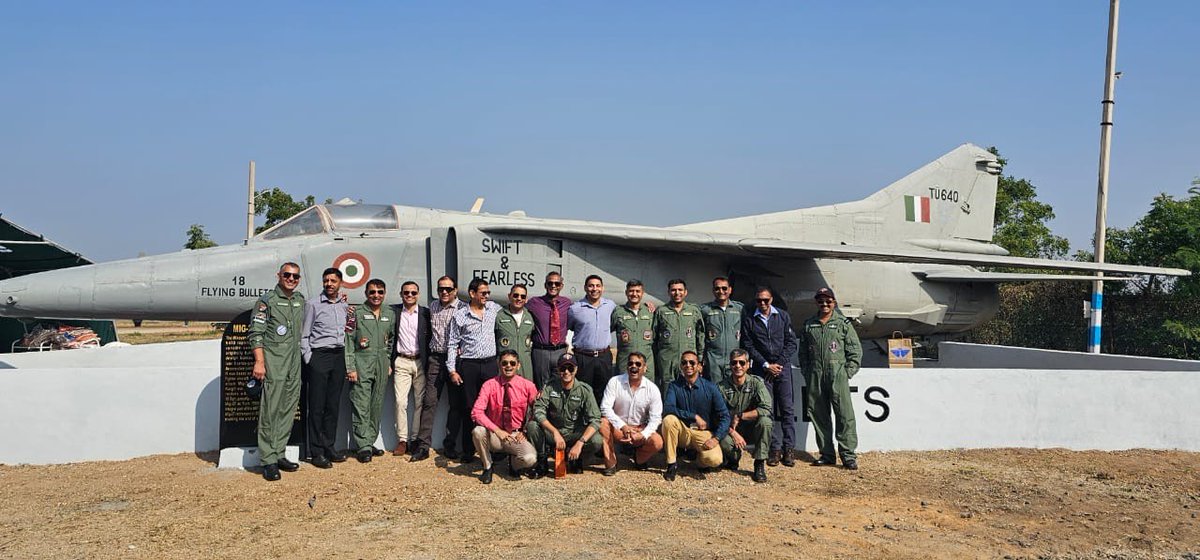 The legendary 18 Squadron "Flying Bullets" celebrated its Diamond Jubilee on 05 Dec 2025 at Air Force Station #Naliya #Gujrat Raised on 15 Apr 1965 at #Ambala, this illustrious squadron has flown the Gnat, Ajeet, MiG-27 ML and today proudly operates the indigenous Tejas Mk1 (FOC)