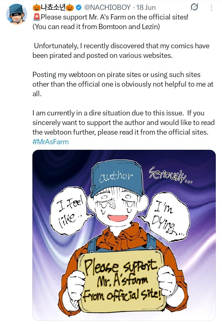 yurigayble's tweet photo. you had no idea? she has always asked her readers to support her legally, she even includes the official link in every post yet you still chose to read illegally. that's straight up disrespectful... https://t.co/VNPyVIlKHd