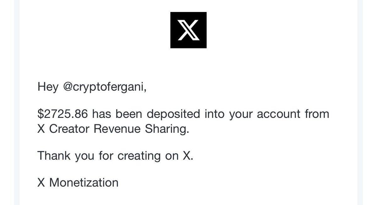 cryptofergani's tweet image. I JUST RECEIVED MY X REVENUE PAYOUT!

I’M GIVING IT ALL AWAY, SPLIT BETWEEN 10 PEOPLE.

TO ENTER: LIKE, RT &amp;amp; FOLLOW ME.

WINNERS WILL BE ANNOUNCED IN 24 HOURS! 🚀