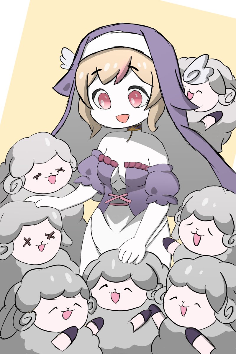 Kinda Scuff because I'm on a time crunch and I've never drawn sheep before but I wanted to at least draw something to celebrate <a href="/sukotheangel/">suko 👼🏻💗</a>  coming back.
I missed her
#artsuko