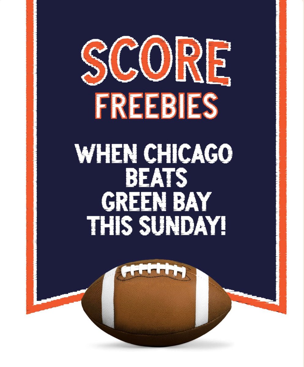 CHICAGO vs. GREEN BAY this Sunday and we’re betting on our team! When we win, we’ll be giving out FREE Buona on Tuesday, Dec. 9th, with a minimum spend of $5! 

Get da deets here ⤵️⁠
Buona.com/footballwin/