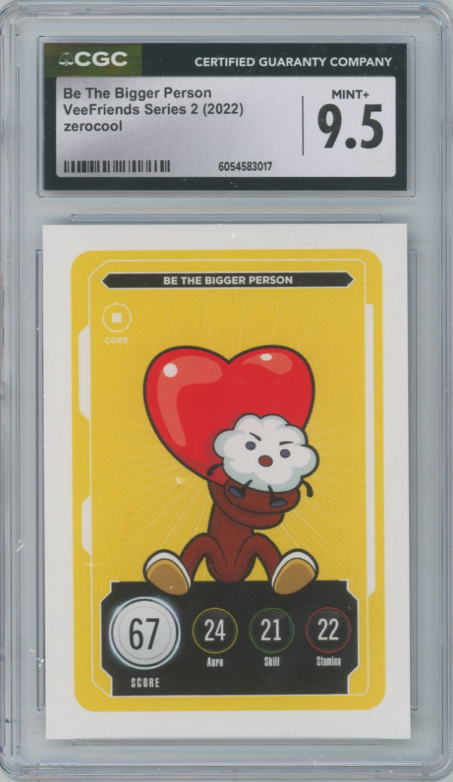 🔥 Card Deal Found!   
2022 VeeFriends Series 2 - English Be The Bigger Person (CGC 9.5 MINT+)  
Avg sale: $40   
Now: $20 — 50% OFF!
courtyard.io/asset/ce9b4e84…