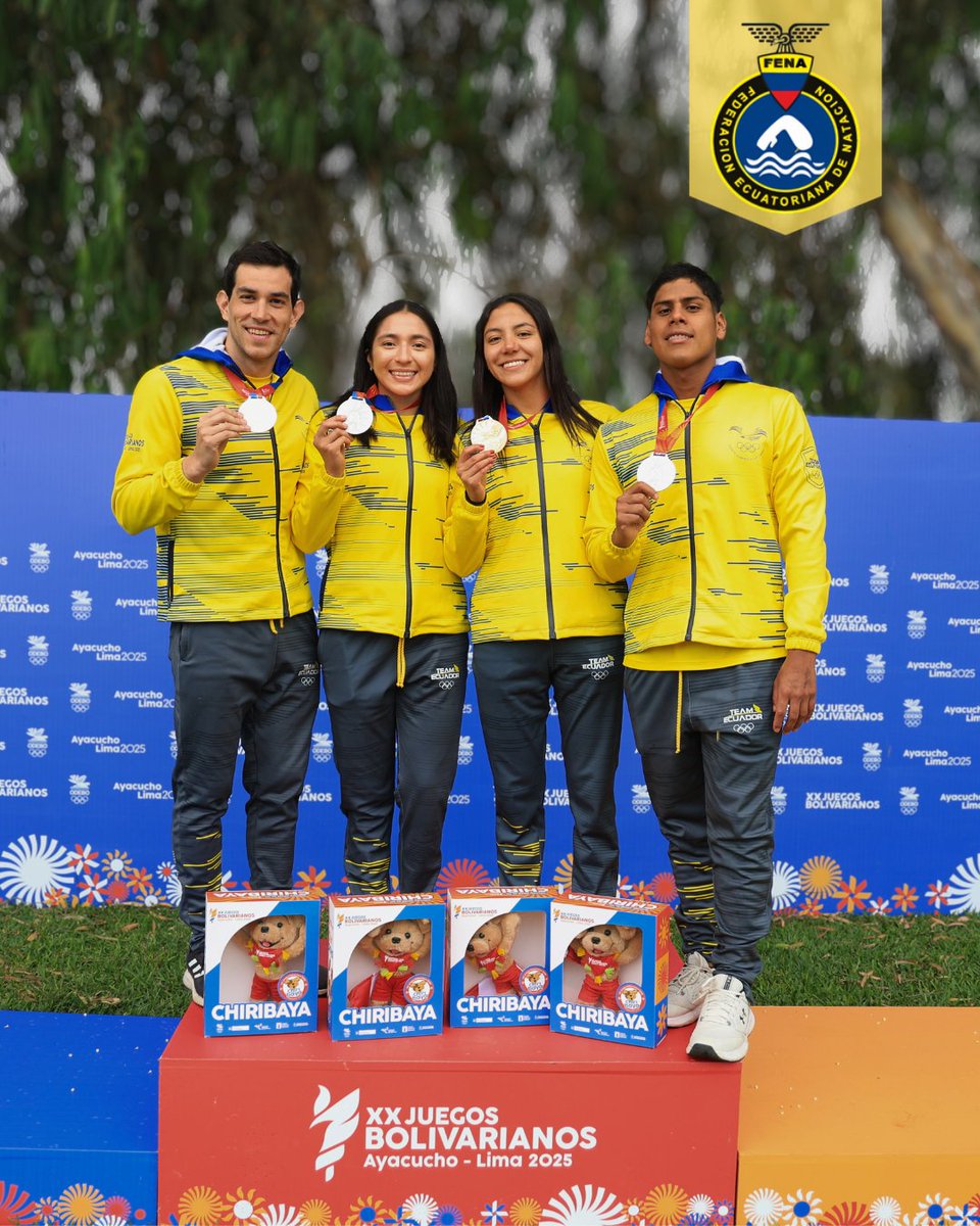 ¡LOS DUEÑOS DE LAS AGUAS ABIERTAS! 🇪🇨🥇
​Nuestro equipo se lleva TODO en los Juegos Bolivarianos 2025.

​🏊‍♂️🏊‍♀️ 4 Medallas en juego, 4 para Ecuador:
🥇🥇 Doble Oro
🥈🥈 Doble Plata

​Impresionante lo de Esteban Enderica Salgado, David Farinango, Danna Martínez y Karen Coello.